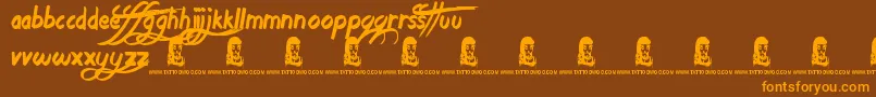 AgeToAge Font – Orange Fonts on Brown Background
