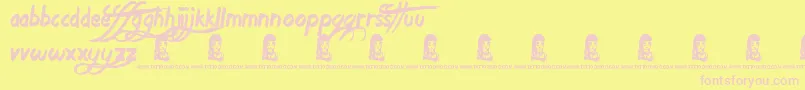 AgeToAge Font – Pink Fonts on Yellow Background