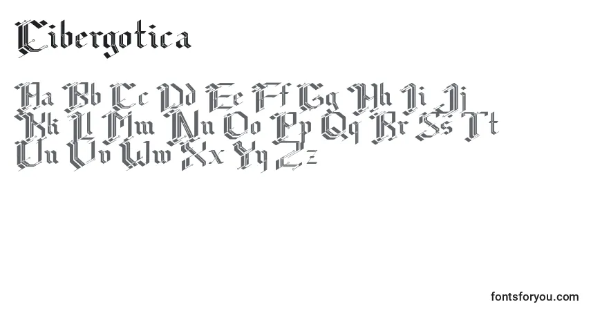 Fuente Cibergotica - alfabeto, números, caracteres especiales