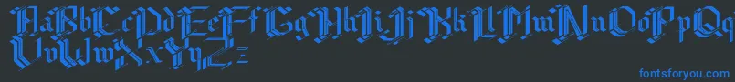 Cibergotica Font – Blue Fonts on Black Background