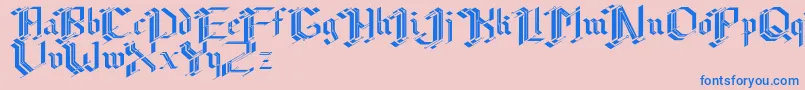 Cibergotica Font – Blue Fonts on Pink Background