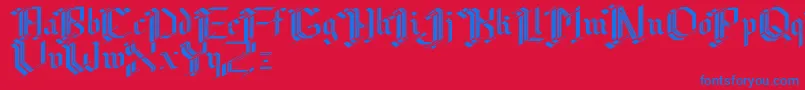 Cibergotica-Schriftart – Blaue Schriften auf rotem Hintergrund