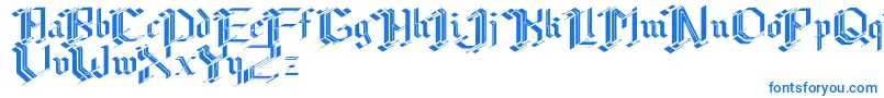 フォントCibergotica – 白い背景に青い文字
