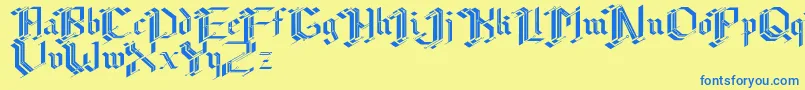 Шрифт Cibergotica – синие шрифты на жёлтом фоне