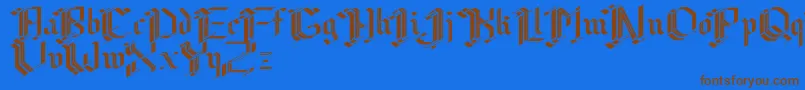 Cibergotica Font – Brown Fonts on Blue Background