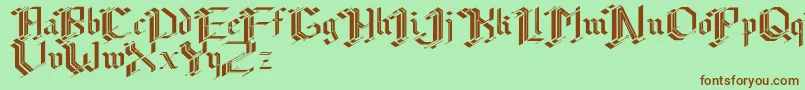 Шрифт Cibergotica – коричневые шрифты на зелёном фоне