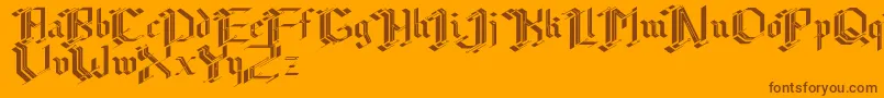 Шрифт Cibergotica – коричневые шрифты на оранжевом фоне