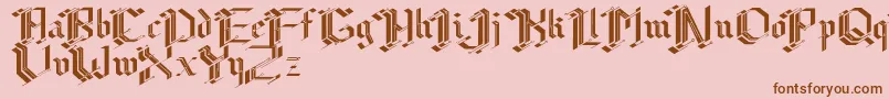 フォントCibergotica – ピンクの背景に茶色のフォント