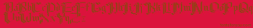Czcionka Cibergotica – brązowe czcionki na czerwonym tle