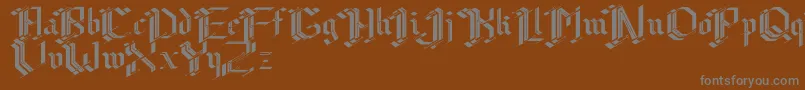 Cibergotica-fontti – harmaat kirjasimet ruskealla taustalla
