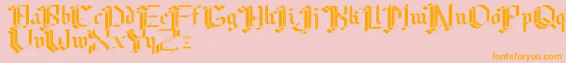 Cibergotica-fontti – oranssit fontit vaaleanpunaisella taustalla