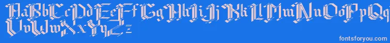 フォントCibergotica – ピンクの文字、青い背景