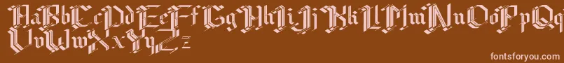 Cibergotica-fontti – vaaleanpunaiset fontit ruskealla taustalla