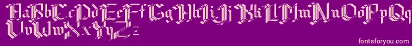 フォントCibergotica – 紫の背景にピンクのフォント