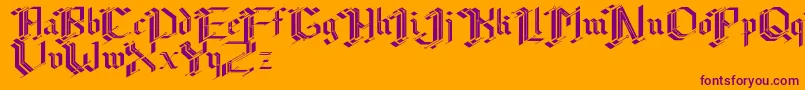 Cibergotica Font – Purple Fonts on Orange Background