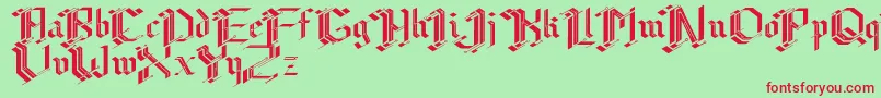 フォントCibergotica – 赤い文字の緑の背景