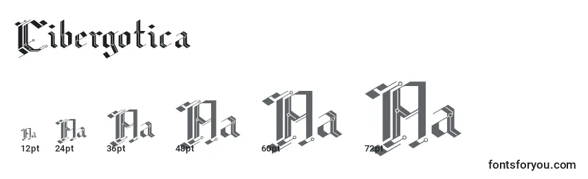 Размеры шрифта Cibergotica