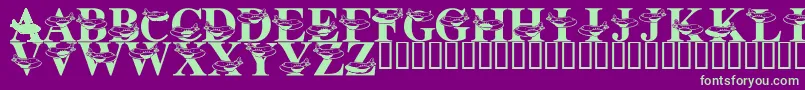 LmsFriendlySkys Font – Green Fonts on Purple Background