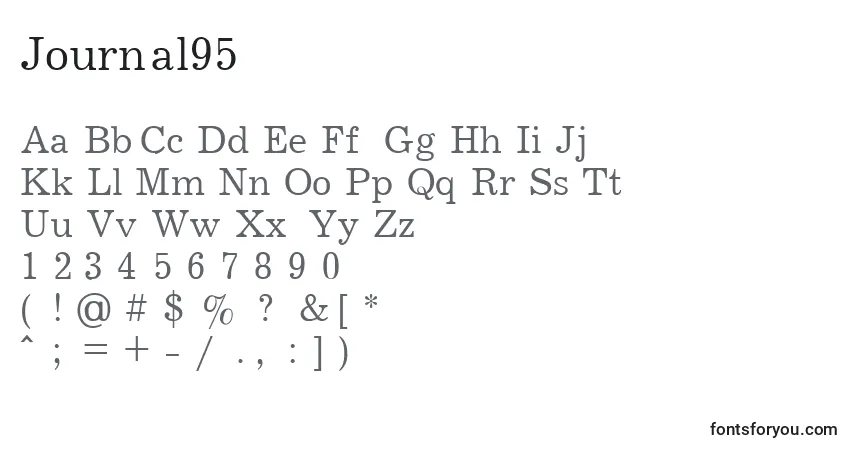 Шрифт Journal95 – алфавит, цифры, специальные символы