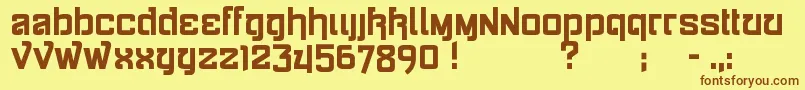 Siamese Font – Brown Fonts on Yellow Background