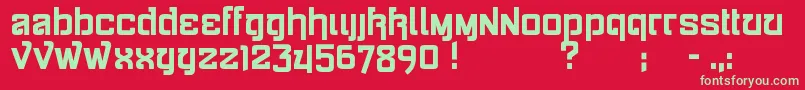 Siamese Font – Green Fonts on Red Background