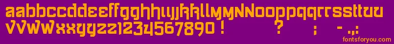 Siamese Font – Orange Fonts on Purple Background