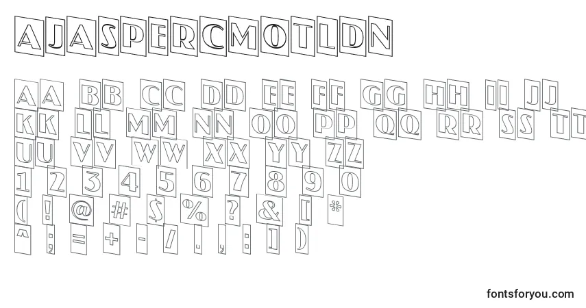 Czcionka AJaspercmotldn – alfabet, cyfry, specjalne znaki