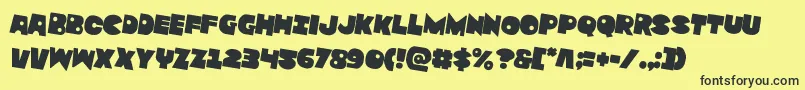 Zounderkiterotate2 Font – Black Fonts on Yellow Background