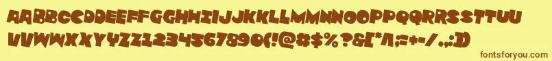 Zounderkiterotate2 Font – Brown Fonts on Yellow Background