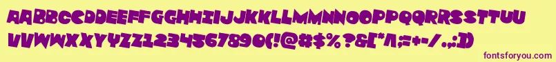 Zounderkiterotate2 Font – Purple Fonts on Yellow Background