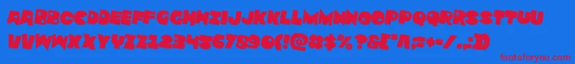 Zounderkiterotate2 Font – Red Fonts on Blue Background