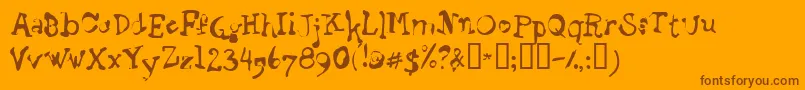 StaggeringBob Font – Brown Fonts on Orange Background