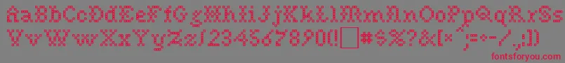 NoreenRegular-Schriftart – Rote Schriften auf grauem Hintergrund