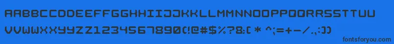 SquareMetall7 Font – Black Fonts on Blue Background