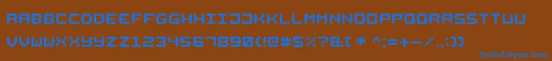 SquareMetall7 Font – Blue Fonts on Brown Background