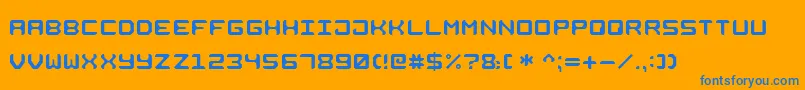 SquareMetall7 Font – Blue Fonts on Orange Background
