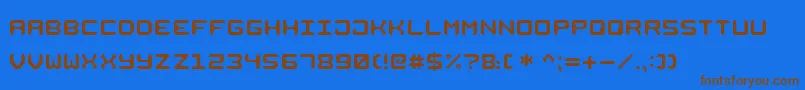 SquareMetall7 Font – Brown Fonts on Blue Background