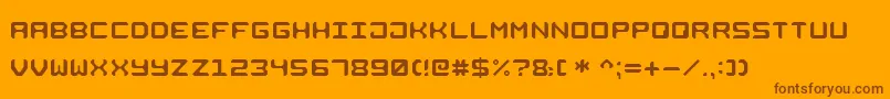 SquareMetall7 Font – Brown Fonts on Orange Background