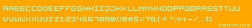 SquareMetall7 Font – Green Fonts on Orange Background
