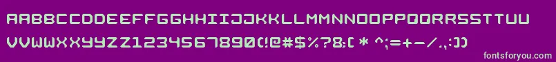 フォントSquareMetall7 – 紫の背景に緑のフォント