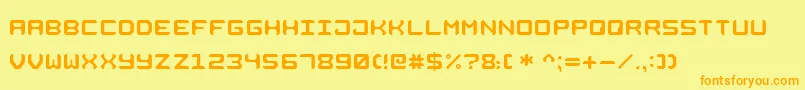 SquareMetall7 Font – Orange Fonts on Yellow Background