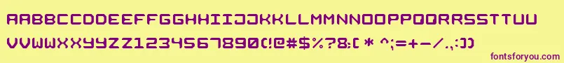 Шрифт SquareMetall7 – фиолетовые шрифты на жёлтом фоне