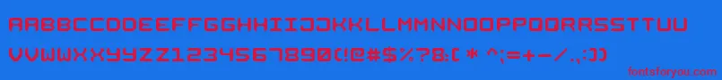 SquareMetall7 Font – Red Fonts on Blue Background