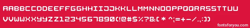 フォントSquareMetall7 – 赤い背景に白い文字