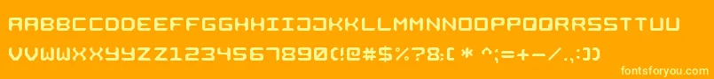 SquareMetall7 Font – Yellow Fonts on Orange Background