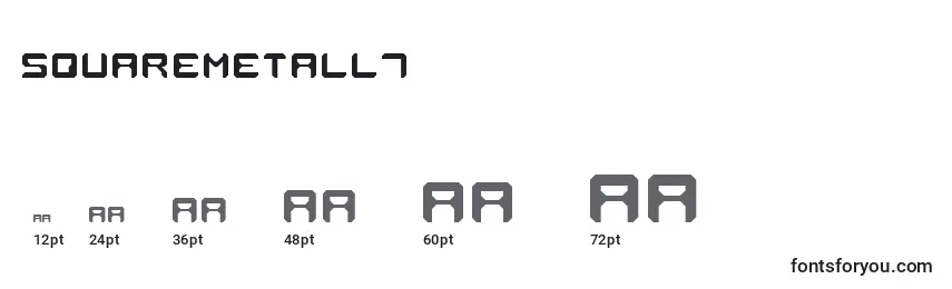 Размеры шрифта SquareMetall7