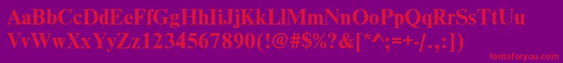 NimbusromdgrBold Font – Red Fonts on Purple Background