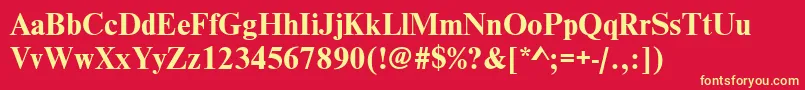 NimbusromdgrBold Font – Yellow Fonts on Red Background