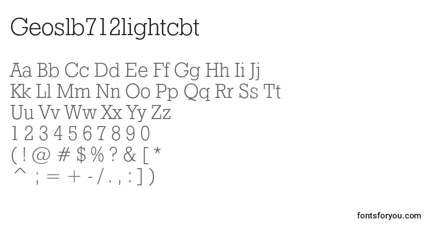 Шрифт Geoslb712lightcbt – алфавит, цифры, специальные символы
