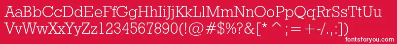 フォントGeoslb712lightcbt – 赤い背景に白い文字